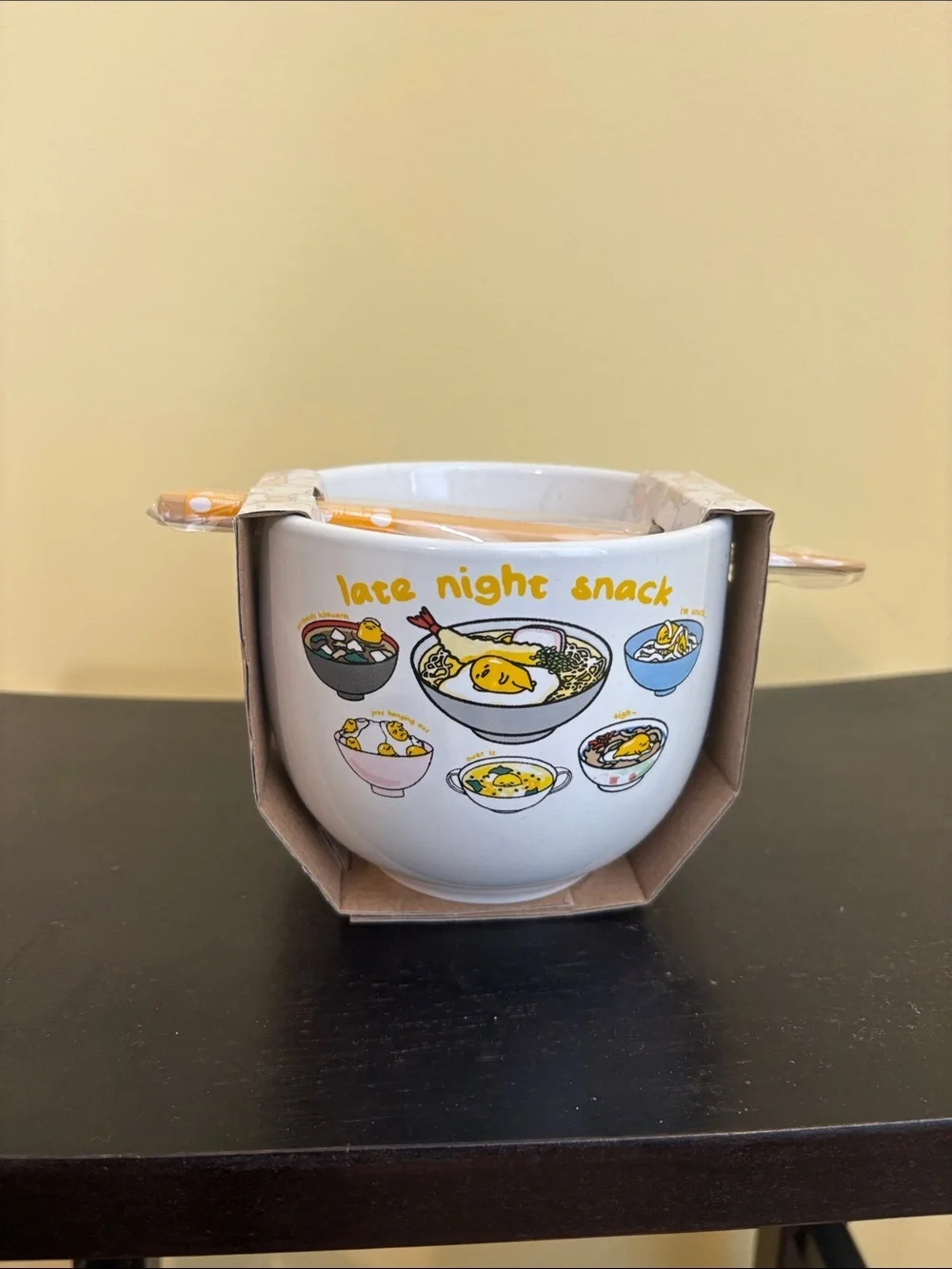 NIP Late Night Snack Ceramic Ramen Bowl with Chopsticks